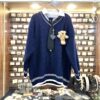 Set Áo Len Navy Phối Sơ Mi & Cà Vạt Charm Gấu